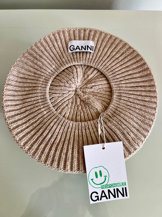 GANNI Beret Paloma Melange Brazilian Sand Beanie main image 10